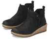 Bã¸rn Born Vaughn Boots Women Black Suede Knotted Tassel Wedge Heel Ankle Zogg993 In Black