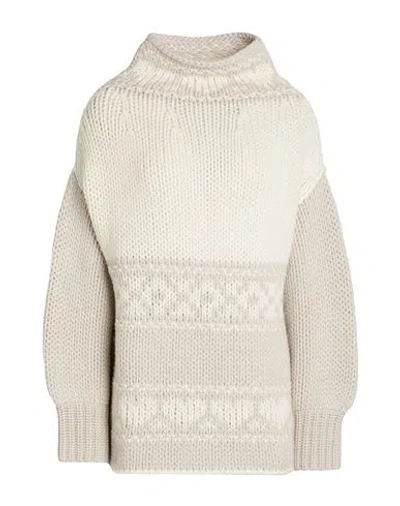 Barna Cashmere Woman Turtleneck Beige Size 8 Cashmere