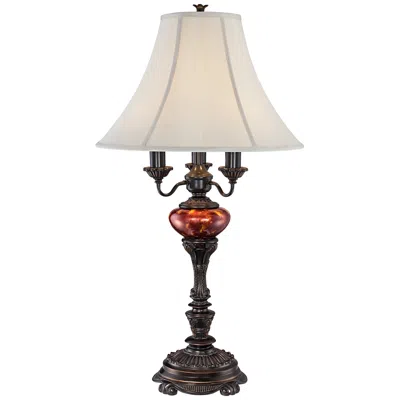 Barnes And Ivy Astor 34" High 4-light Tortoise Shell Glass Table Lamp