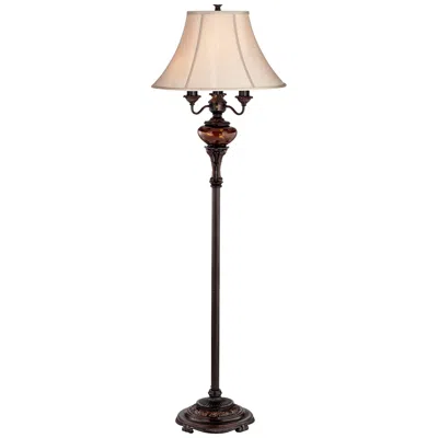 Barnes And Ivy Astor 63" High Bronze Tortoise Shell Font Floor Lamp