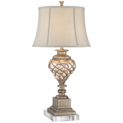 Barnes And Ivy Barnes And Iv Luke 35 1/4" Mercury Glass Lamp With Square Riser