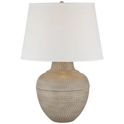 Barnes And Ivy Brighton 27 1/4" Hammered Beige Pot Farmhouse Lamp
