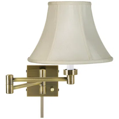 Barnes And Ivy Creme Bell Antique Brass Swing Arm With Cord Cover