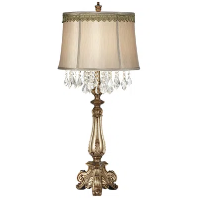 Barnes And Ivy Dubois Console Table Lamp With Scallop Lace Trim