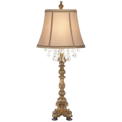 Barnes And Ivy Duval Gold Crystal Table Lamp With Twist Scroll Trim