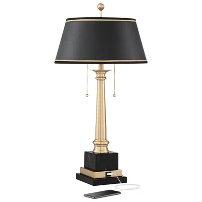 Barnes And Ivy Georgetown 28 1/2" Brass Traditional Lamp With Usb Port
