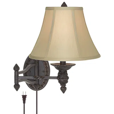 Barnes And Ivy Godia Bronze Oval Plug-in Swing Arm Wall Lamp