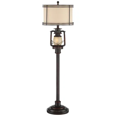 Barnes And Ivy Henson 63" Rustic Lantern Floor Lamp With Night Light