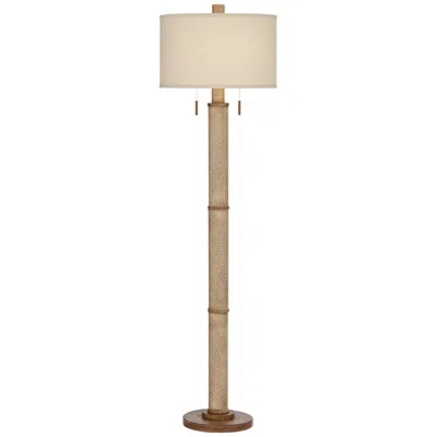 Barnes And Ivy Santiago 65" High Natural Hammered Finish Floor Lamp