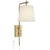 Barnes And Ivy Seline Warm Gold Adjustable Plug-in Wall Lamp With Dimmer