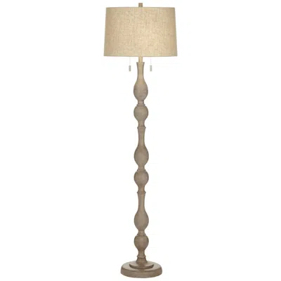 Barnes And Ivy Tuscan 62 1/2" Natural Gray Faux Wood Floor Lamp