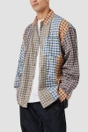 BARNEY COOLS CABIN 2.0 MIXED PLAID FLANNEL SHIRT TOP, MEN'S AT URBAN OUTFITTERS