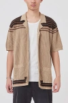 Barney Cools Knit Holiday Shirt Top In Biscuit, Men's At Urban Outfitters