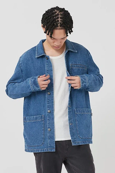 Barney Cools Peters Denim Work Jacket In Stone Denim, Men's At Urban Outfitters