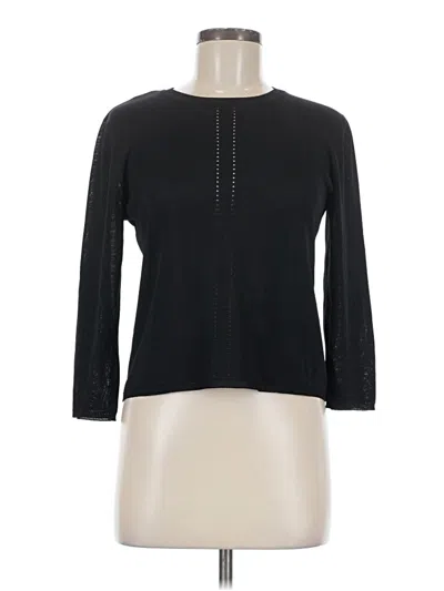Pre-owned Barneys New York 3/4 Sleeve Top Black Mock Neckline Tops