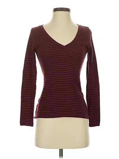 Pre-owned Barneys New York 3/4 Sleeve T-shirt In Burgundy