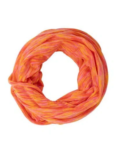Pre-owned Barneys New York Acrylic Striped Scarf In Orange