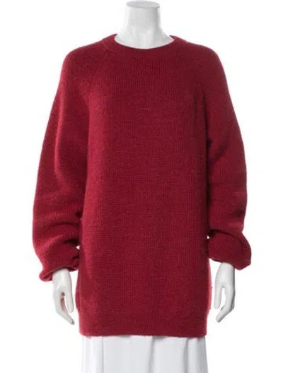 Pre-owned Barneys New York Alpaca Crew Neck Sweater In Red