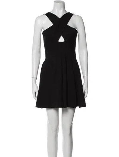 Pre-owned Barneys New York Asymmetrical Mini Dress In Black