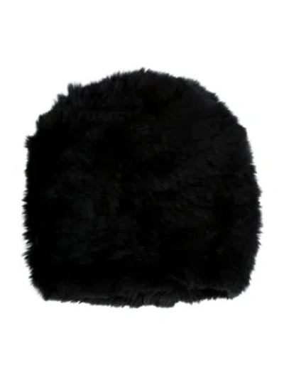 Pre-owned Barneys New York Barney's New York Fur Dome Cap In Black