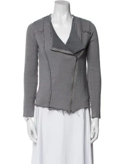 Pre-owned Barneys New York Biker Jacket In Gray