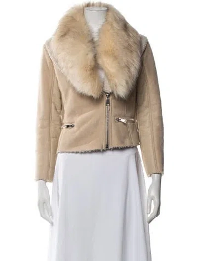 Pre-owned Barneys New York Biker Jacket In Neutrals