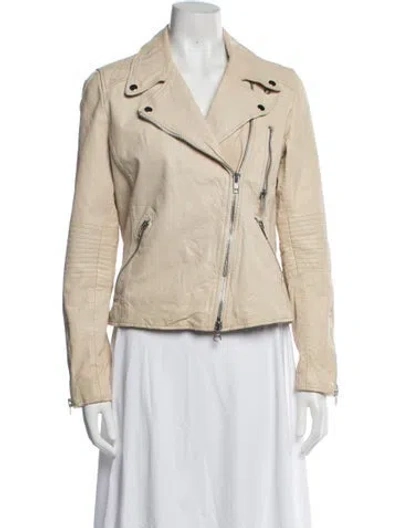 Pre-owned Barneys New York Biker Jacket In Neutrals