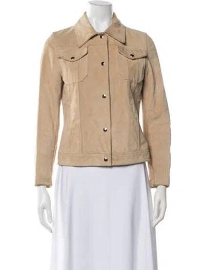 Pre-owned Barneys New York Calfskin Jacket In Brown