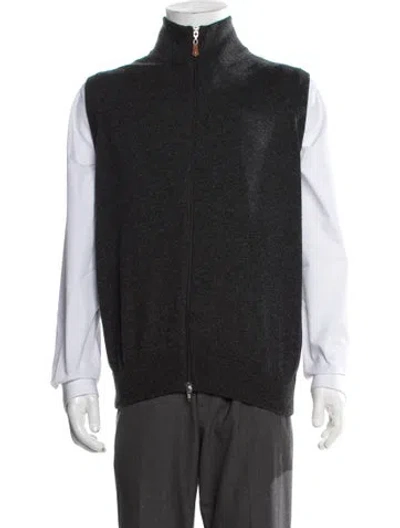 Pre-owned Barneys New York Cashmere Open Front Cardigan In Blue