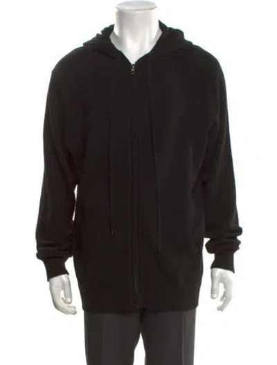 Pre-owned Barneys New York Cashmere Open Front Pullover In Black
