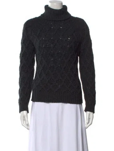 Pre-owned Barneys New York Cashmere Patterned Sweater In Black