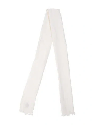 Pre-owned Barneys New York Cashmere Scarf In White