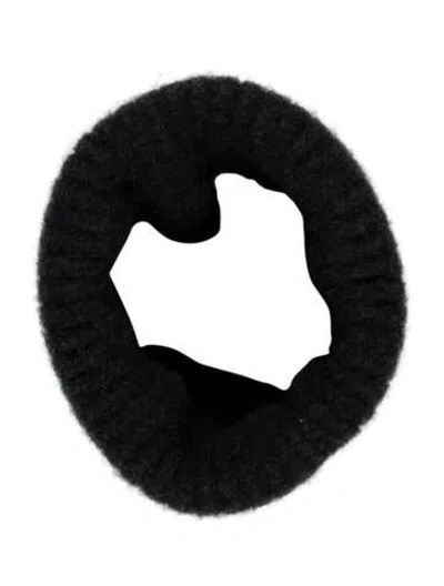 Pre-owned Barneys New York Cashmere Striped Snood In Black/grey