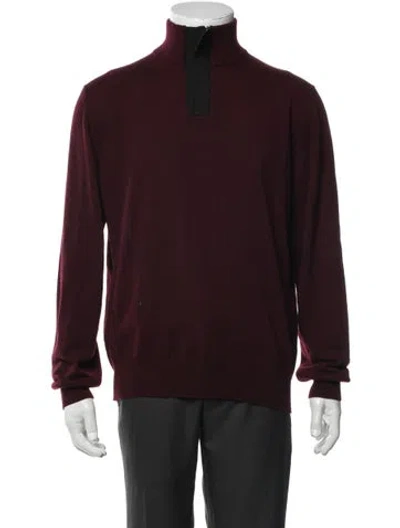 Pre-owned Barneys New York Cashmere Turtleneck Pullover In Burgundy