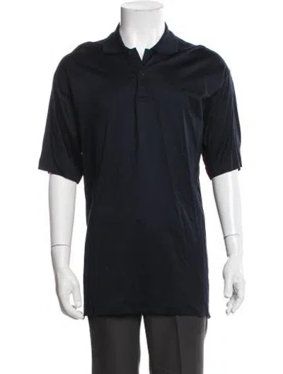 Pre-owned Barneys New York Collar Short Sleeve Polo Shirt In Blue