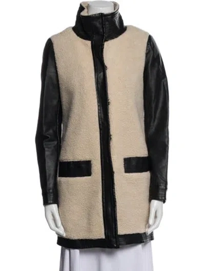 Pre-owned Barneys New York Colorblock Pattern Coat In Neutral