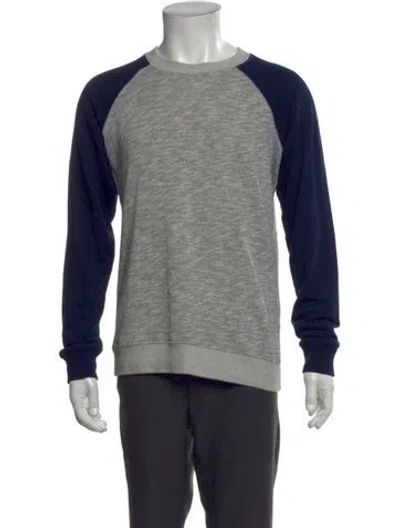 Pre-owned Barneys New York Colorblock Pattern Crew Neck Sweatshirt In Gray
