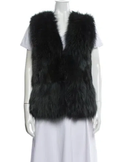 Pre-owned Barneys New York Coyote Fur Jacket In Black
