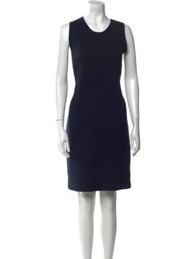 Pre-owned Barneys New York Crew Neck Knee-length Dress In Blue