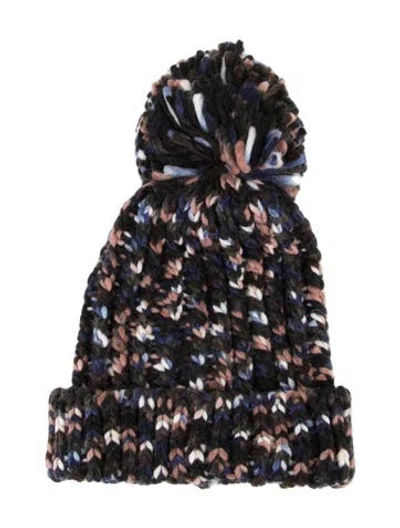 Pre-owned Barneys New York Crochet Pom-pom Beanie In Neutral