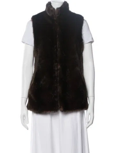 Pre-owned Barneys New York Faux Fur Fur Coat In Black