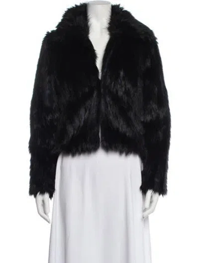 Pre-owned Barneys New York Faux Fur Jacket In Black