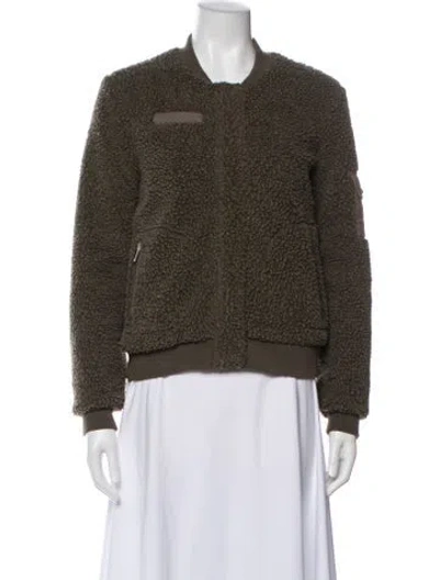 Pre-owned Barneys New York Faux Fur Jacket In Green