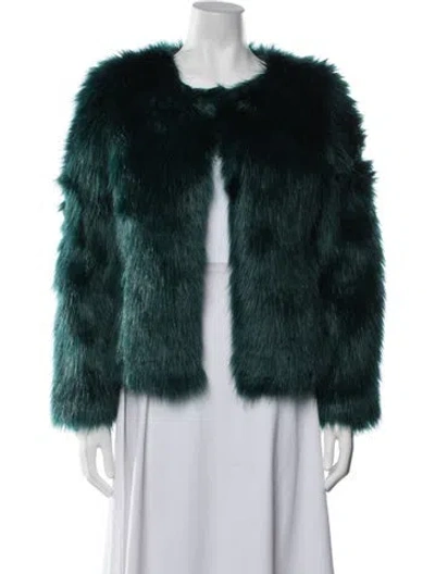 Pre-owned Barneys New York Faux Fur Jacket In Green