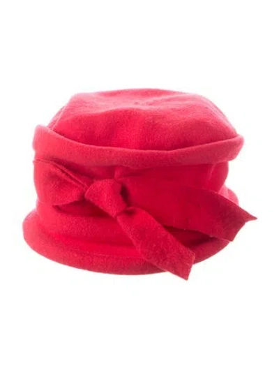 Pre-owned Barneys New York Fitted Wool Hat In Red