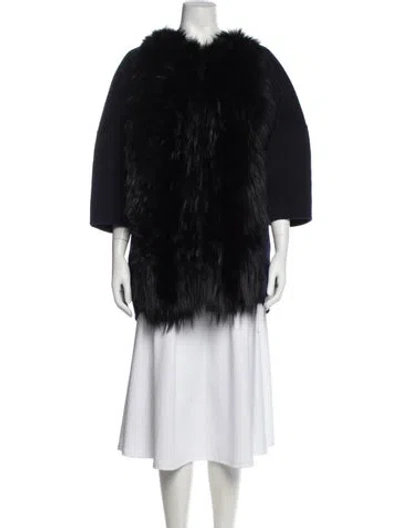 Pre-owned Barneys New York Fox Fur Coat In Black