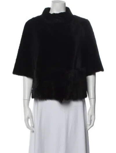 Pre-owned Barneys New York Fur Faux Fur Jacket In Black