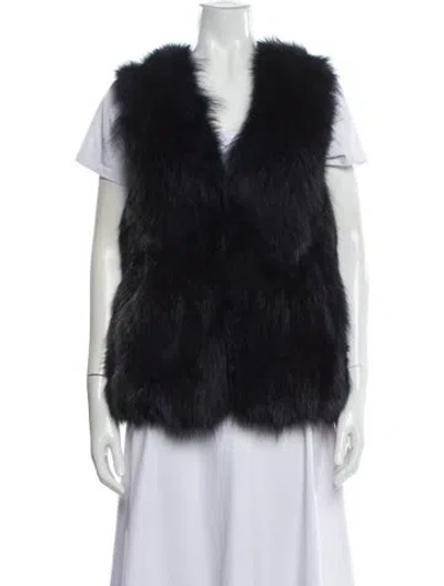Pre-owned Barneys New York Fur Fur Jacket In Blue