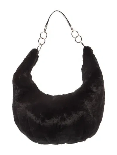 Pre-owned Barneys New York Fur Hobo In Black