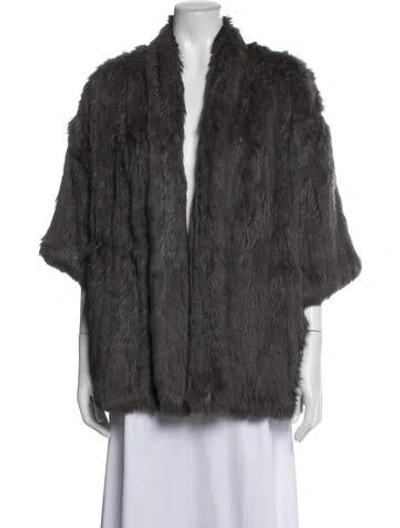 Pre-owned Barneys New York Fur Jacket In Grey